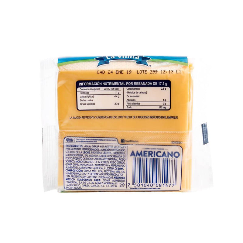 Queso Americano La Villita 175 g